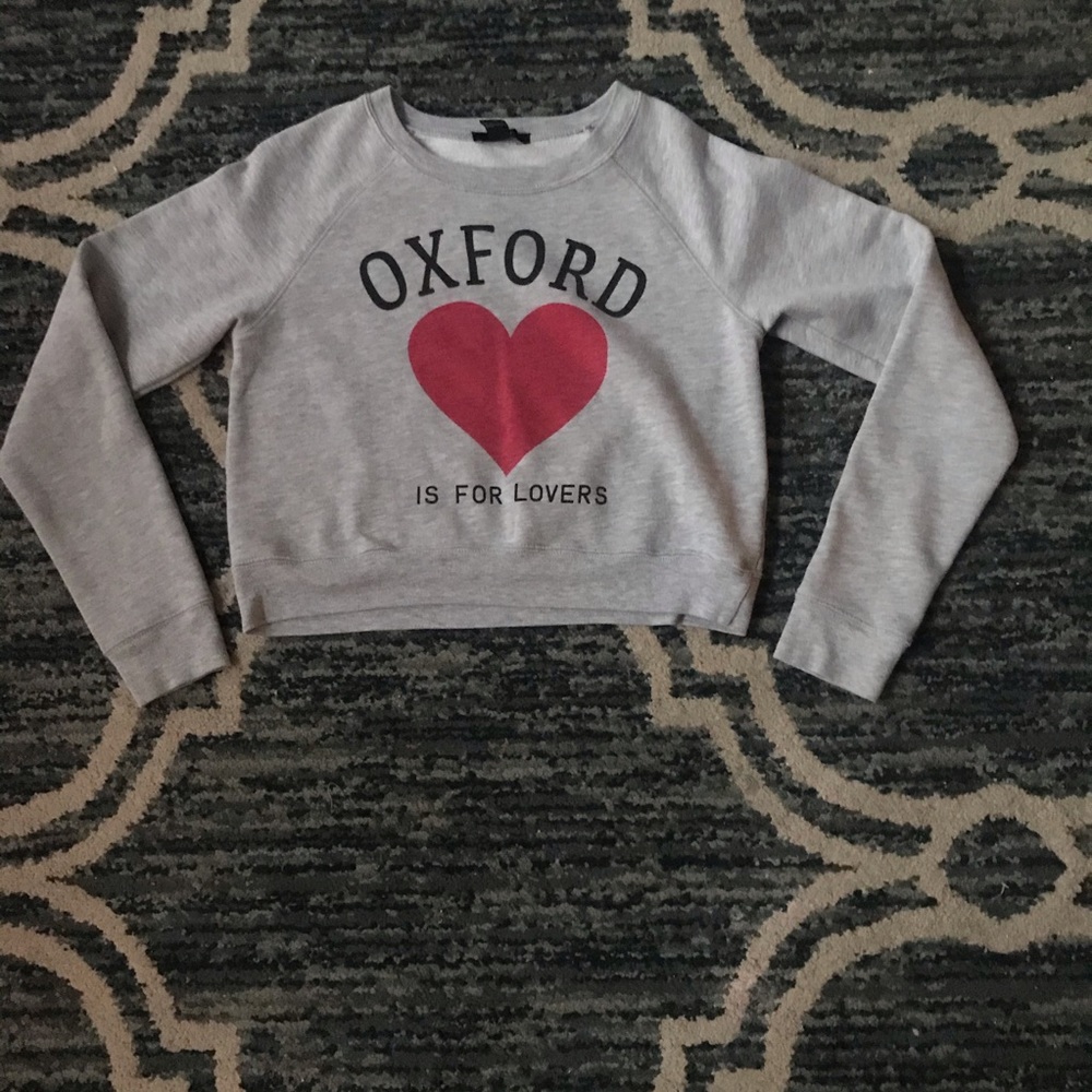 Forever 21 Crop Top Sweatshirt Sz M EUC Oxford